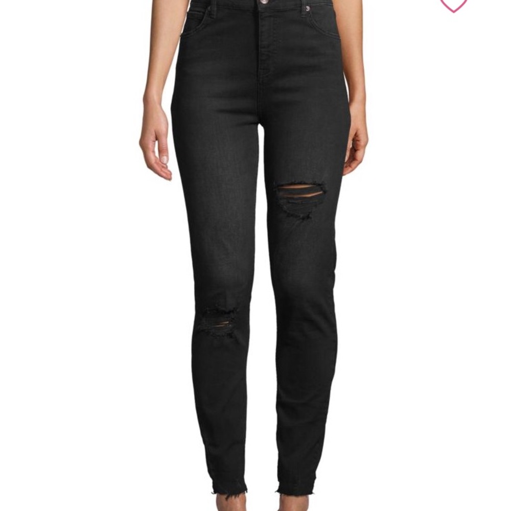 Free People NWT Ripped Jeans Black 27L